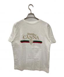 MUSE de Deuxieme Classe×Americana（ミューズ ドゥーズィエム クラス×アメリカーナ）の古着「別注CANNA Tシャツ」｜ホワイト