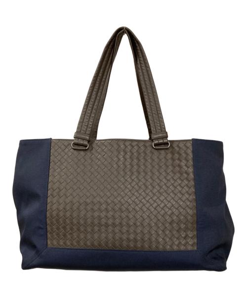 BOTTEGA VENETA（ボッテガベネタ）BOTTEGA VENETA (ボッテガベネタ) ボルサハイテックイントレチャートトートバッグ ネイビーの古着・服飾アイテム