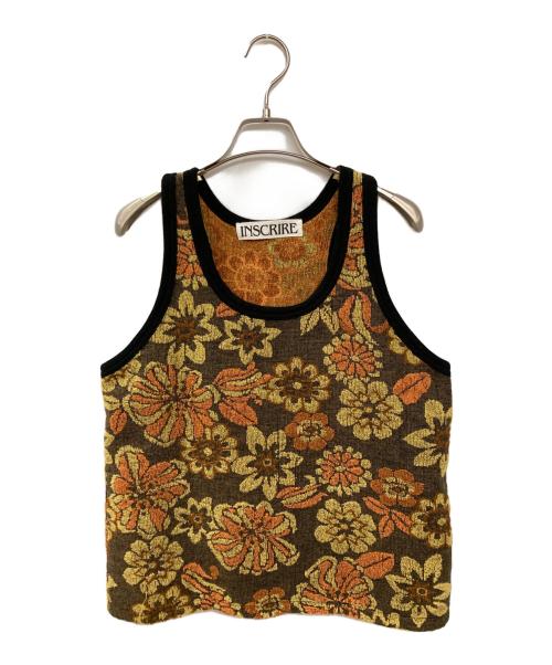 INSCRIRE（アンスクリア）INSCRIRE (アンスクリア) パイル地フラワータンクトップ オレンジ サイズ:不明(実寸サイズをご確認ください)の古着・服飾アイテム
