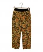 INSCRIREアンスクリア）の古着「パイル地フラワーパンツ」｜オレンジ