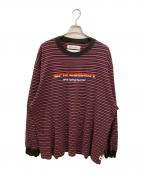 DAIRIKUダイリク）の古着「couple border embroidery tee」｜パープル×ブラック