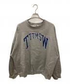 TTT MSWティー）の古着「カレッジロゴクルーネックスウェット」｜グレー