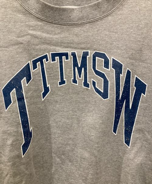 TTT MSW（ティー）TTT MSW (ティー) カレッジロゴクルーネックスウェット グレー サイズ:XLの古着・服飾アイテム
