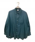 FreshServiceフレッシュサービス）の古着「CORPORATE STRIPE REGULAR COLLAR SHIRT」｜グリーン