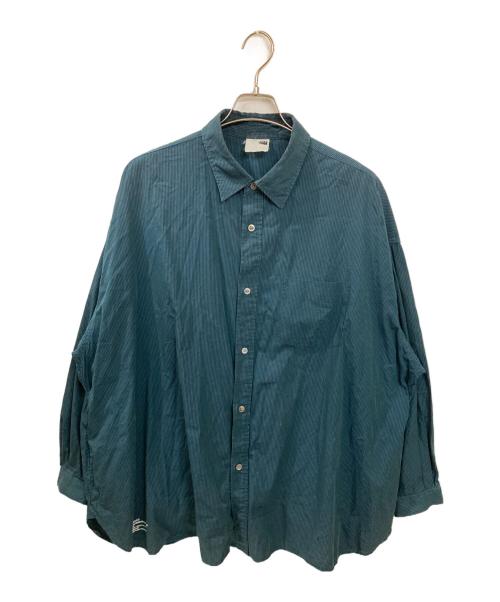 FreshService（フレッシュサービス）FreshService (フレッシュサービス) CORPORATE STRIPE REGULAR COLLAR SHIRT グリーン サイズ:不明(実寸サイズをご確認ください)の古着・服飾アイテム