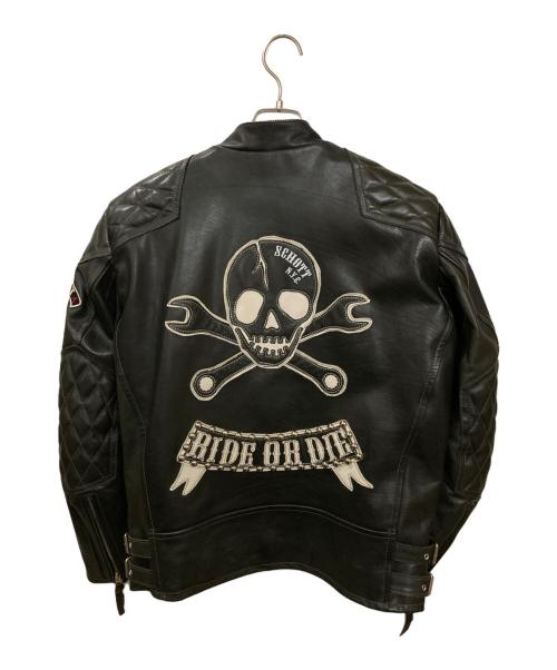Schott（ショット）Schott (ショット) スカルスタッズ キルテッドパッドライダース ブラック サイズ:Lの古着・服飾アイテム