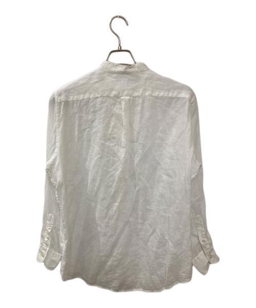 ESTNATION（エストネーション）ESTNATION (エストネーション) リネンバンドカラーシャツ ホワイト サイズ:Lの古着・服飾アイテム