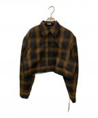CREDONAクレドナ）の古着「ROME CHECK SHIRT JACKET」｜ブラウン