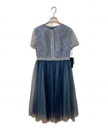 EMOTIONALL DRESSES（エモーショナルドレッシーズ）の古着「レースチュールワンピース」｜ブルー