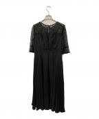 EMOTIONALL DRESSESエモーショナルドレッシーズ）の古着「レース切替タックワンピース」｜ブラック
