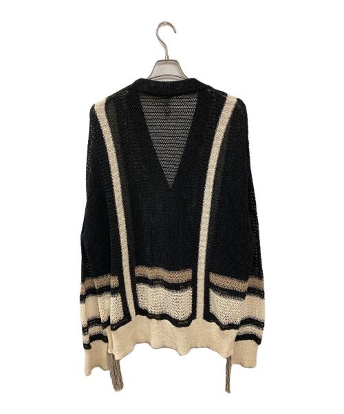kooi（コーイ）kooi (コーイ) 和紙 LINE MESH CARDIGAN ブラック サイズ:2の古着・服飾アイテム