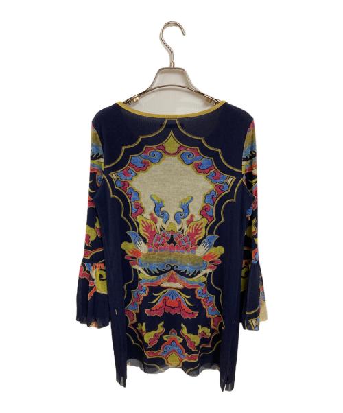 VIVIENNE TAM（ヴィヴィアンタム）VIVIENNE TAM (ヴィヴィアンタム) 刺繍プリントデザインパワーネットカットソー ネイビー サイズ:Sの古着・服飾アイテム