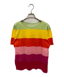 Christian Dior Sports（クリスチャン ディオールスポーツ）の古着「90S 刺繍ロゴマルチボーダーカットソー」｜マルチカラー