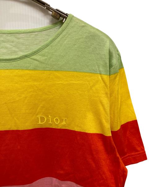 Christian Dior Sports（クリスチャン ディオールスポーツ）Christian Dior Sports (クリスチャン ディオールスポーツ) 90S 刺繍ロゴマルチボーダーカットソー マルチカラー サイズ:Mの古着・服飾アイテム