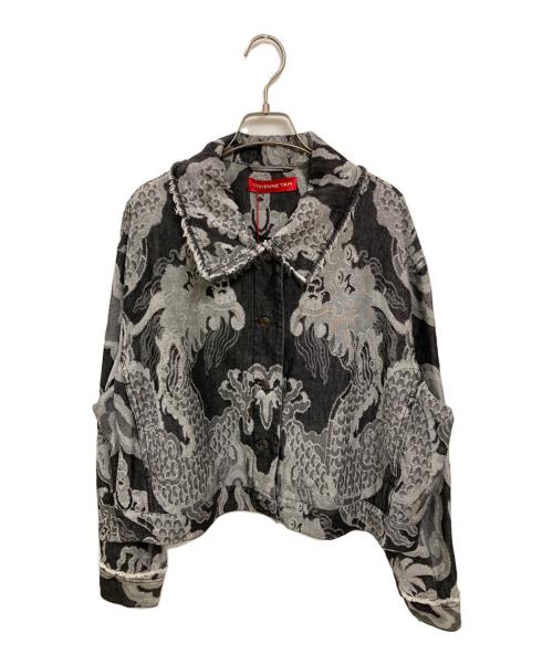 VIVIENNE TAM（ヴィヴィアンタム）VIVIENNE TAM (ヴィヴィアンタム) ドラゴン総柄ジャガードデニムジャケット ブラック サイズ:40の古着・服飾アイテム