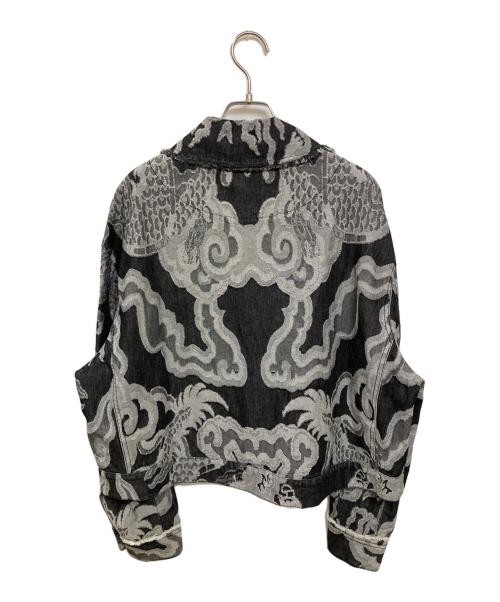 VIVIENNE TAM（ヴィヴィアンタム）VIVIENNE TAM (ヴィヴィアンタム) ドラゴン総柄ジャガードデニムジャケット ブラック サイズ:40の古着・服飾アイテム