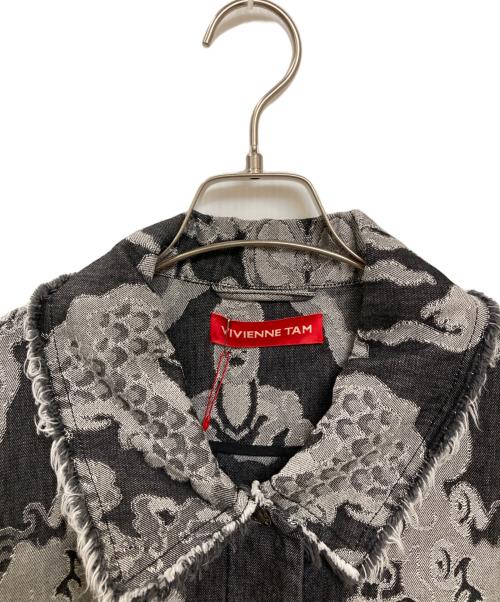 VIVIENNE TAM（ヴィヴィアンタム）VIVIENNE TAM (ヴィヴィアンタム) ドラゴン総柄ジャガードデニムジャケット ブラック サイズ:40の古着・服飾アイテム