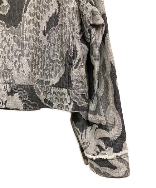 VIVIENNE TAM（ヴィヴィアンタム）VIVIENNE TAM (ヴィヴィアンタム) ドラゴン総柄ジャガードデニムジャケット ブラック サイズ:40の古着・服飾アイテム