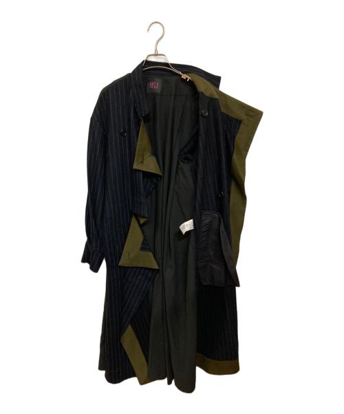 HISUI（ヒスイ）HISUI (ヒスイ) 切替デザインコート ネイビー サイズ:Mの古着・服飾アイテム