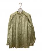 ISSEY MIYAKEイッセイミヤケ）の古着「サテンラスターシャツ」｜グリーン