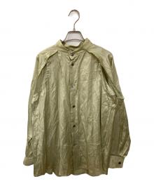 ISSEY MIYAKE（イッセイミヤケ）の古着「サテンラスターシャツ」｜グリーン