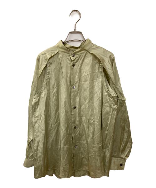 ISSEY MIYAKE（イッセイミヤケ）ISSEY MIYAKE (イッセイミヤケ) サテンラスターシャツ グリーン サイズ:2の古着・服飾アイテム