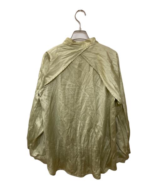 ISSEY MIYAKE（イッセイミヤケ）ISSEY MIYAKE (イッセイミヤケ) サテンラスターシャツ グリーン サイズ:2の古着・服飾アイテム