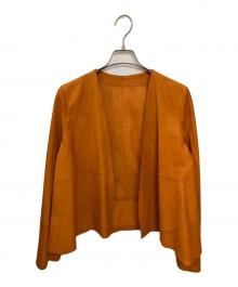 BALMAIN（バルマン）の古着「ゴートレザーノーカラージャケット」｜オレンジ