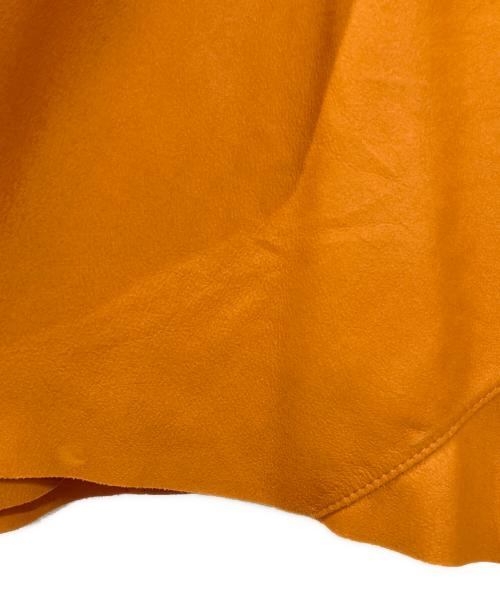 BALMAIN（バルマン）BALMAIN (バルマン) ゴートレザーノーカラージャケット オレンジ サイズ:Mの古着・服飾アイテム