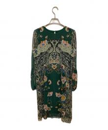 VIVIENNE TAM（ヴィヴィアンタム）の古着「プリント総柄パワーネットワンピース」｜グリーン