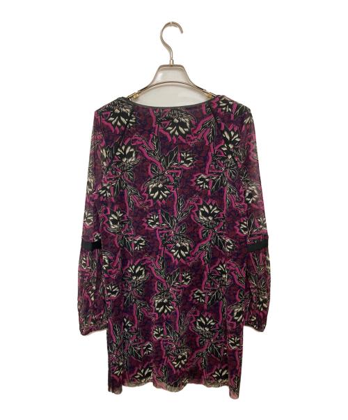 VIVIENNE TAM（ヴィヴィアンタム）VIVIENNE TAM (ヴィヴィアンタム) プリント総柄パワーネットワンピース ピンク サイズ:42の古着・服飾アイテム