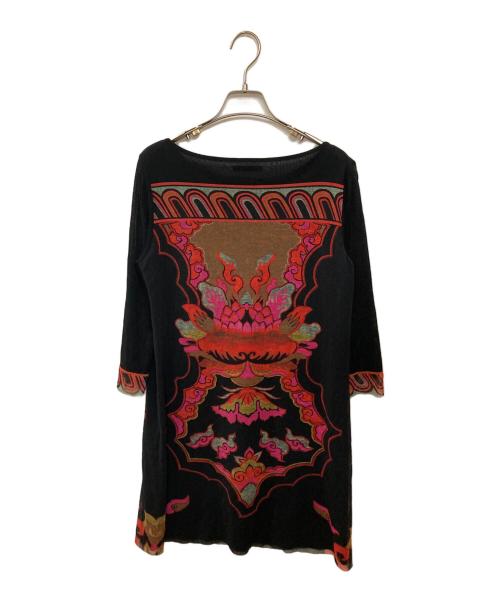 VIVIENNE TAM（ヴィヴィアンタム）VIVIENNE TAM (ヴィヴィアンタム) プリント総柄パワーネットワンピース ブラック サイズ:1の古着・服飾アイテム