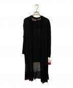 VIVIENNE TAMヴィヴィアンタム）の古着「メッシュ切替ジャージーロングカーディガン」｜ブラック