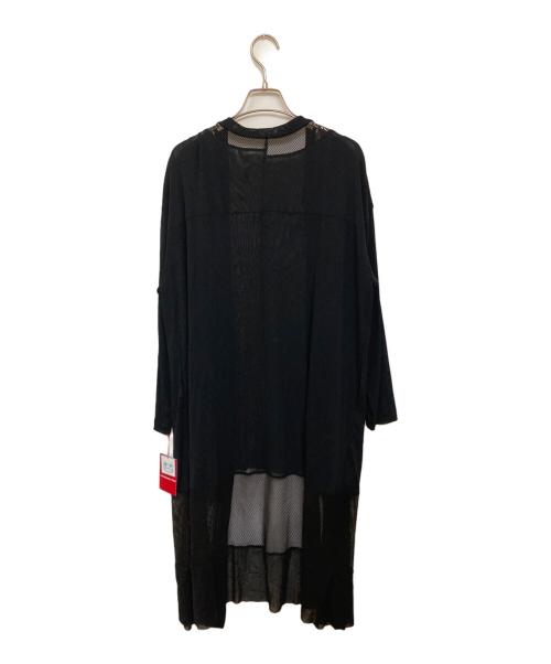 VIVIENNE TAM（ヴィヴィアンタム）VIVIENNE TAM (ヴィヴィアンタム) メッシュ切替ジャージーロングカーディガン ブラック サイズ:Mの古着・服飾アイテム