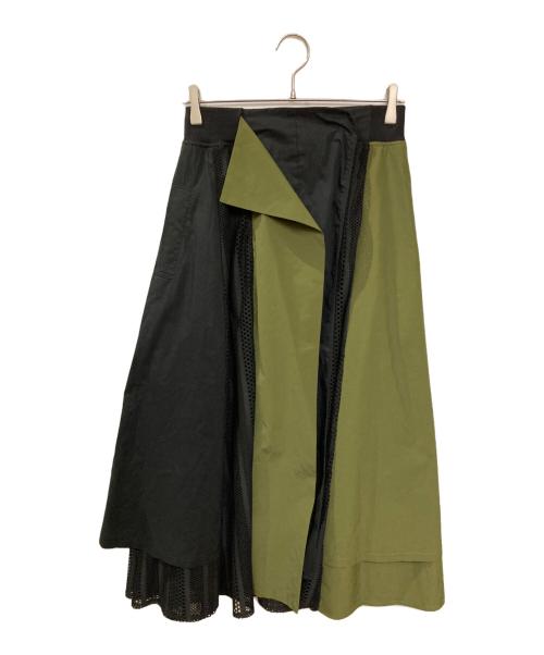 Parc.1（パルクアン）Parc.1 (パルクアン) メッシレイヤードスカート ブラック×グリーン サイズ:FREEの古着・服飾アイテム