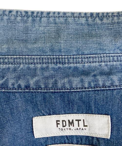 FDMTL（ファンダメンタル）FDMTL (ファンダメンタル) 刺し子パッチワークデニムシャツ インディゴ サイズ:4の古着・服飾アイテム