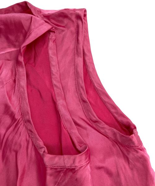 tricot COMME des GARCONS（トリココムデギャルソン）tricot COMME des GARCONS (トリココムデギャルソン) サテンフリルノースリーブブラウス ピンク サイズ:Sの古着・服飾アイテム