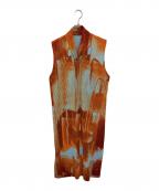 HOMME PLISSE ISSEY MIYAKEオム プリッセ イッセイ ミヤケ）の古着「WIND WALK ロングベスト」｜オレンジ×ブルー