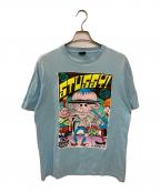 stussyステューシー）の古着「00S OLD SKOOL RULESプリントTシャツ」｜ブルー