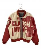 KADOYAカドヤ）の古着「古着レザーブルゾン」｜レッド×ベージュ