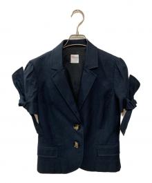 RED VALENTINO（レッドヴァレンティノ）の古着「リボンハーフスリーブジャケット」｜ネイビー