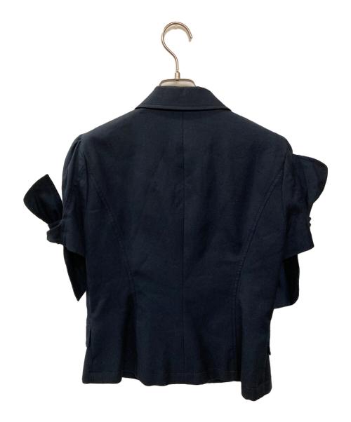 RED VALENTINO（レッドヴァレンティノ）RED VALENTINO (レッドヴァレンティノ) リボンハーフスリーブジャケット ネイビー サイズ:44の古着・服飾アイテム