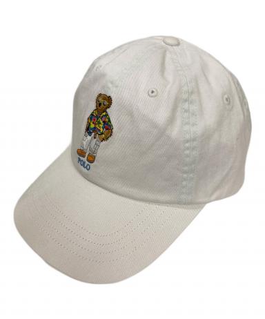 未使用タグ付き　ポロゴルフ　ラルフローレン　ポロベア　刺繍　キャップ　ホワイト 中古・古着通販】POLO RALPH LAUREN (ポロ・ラルフローレン) ポロベア