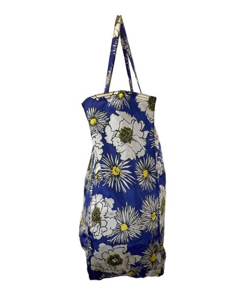 PRADA（プラダ）PRADA (プラダ) フラワーナイロントートバッグ ブルーの古着・服飾アイテム