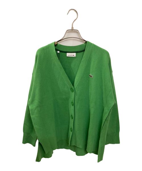 LACOSTE（ラコステ）LACOSTE (ラコステ) ミラノリブニットVネックカーディガン グリーン サイズ:34の古着・服飾アイテム