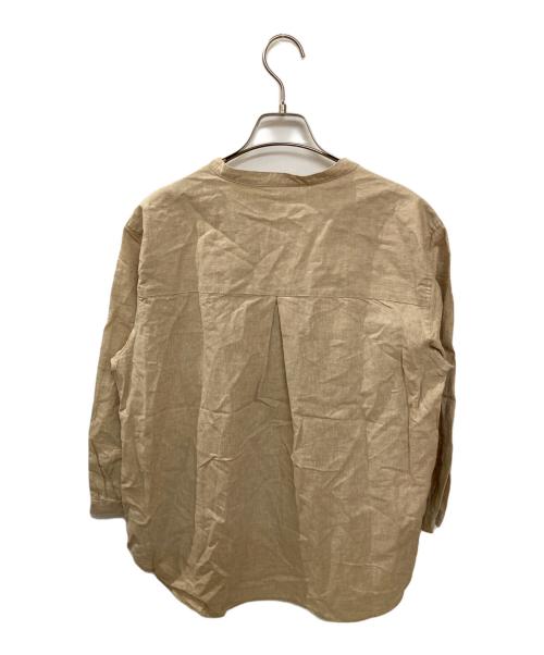 LACOSTE（ラコステ）LACOSTE (ラコステ) リネンコットンスキッパーネックシャツ ベージュ サイズ:36の古着・服飾アイテム