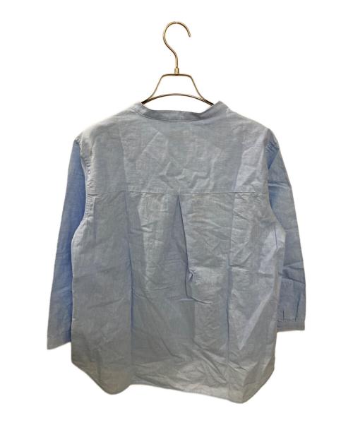 LACOSTE（ラコステ）LACOSTE (ラコステ) リネンコットンスキッパーネックシャツ スカイブルー サイズ:34の古着・服飾アイテム