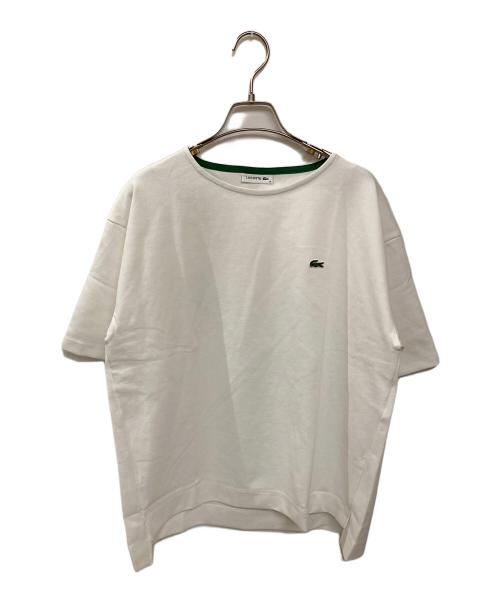 LACOSTE（ラコステ）LACOSTE (ラコステ) ミラノリブニット ボクシー Tシャツ ホワイト サイズ:38の古着・服飾アイテム