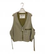 Hysteric Glamourヒステリックグラマー）の古着「ロゴスカルプリントミリタリーベスト」｜オリーブ