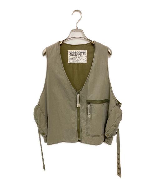 Hysteric Glamour（ヒステリックグラマー）Hysteric Glamour (ヒステリックグラマー) ロゴスカルプリントミリタリーベスト オリーブ サイズ:FREEの古着・服飾アイテム